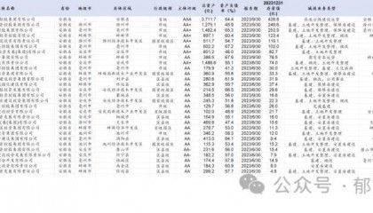 广发固收：2023Q4城投平台完整名单